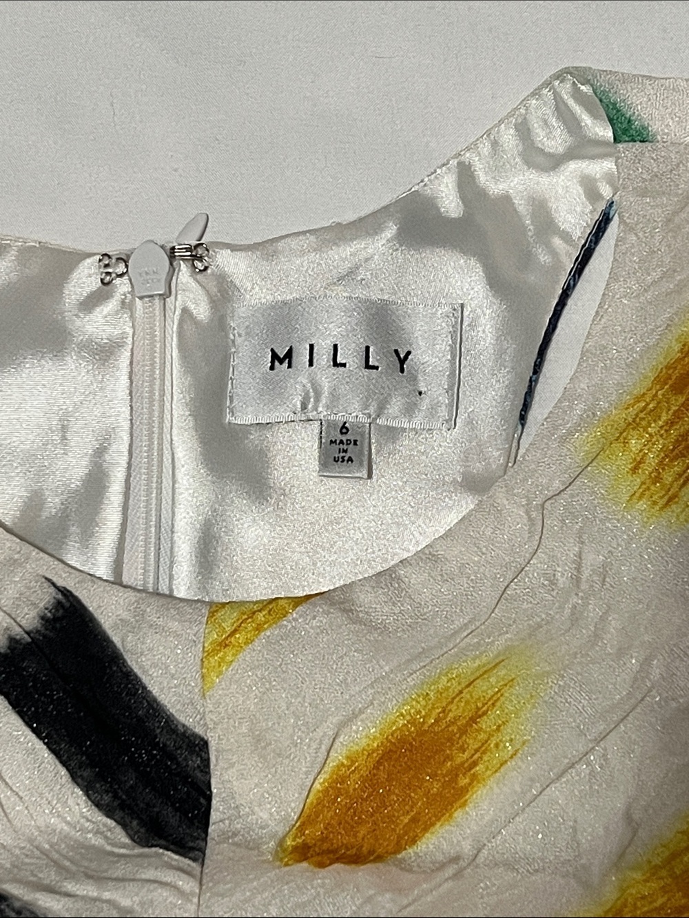 Milly Couture Brushstroke/Shimmer A-Line Racerback Shift Dress - Picture 3 of 5